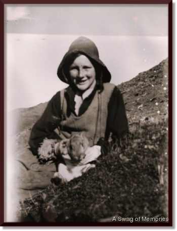 young Brian with rabbit